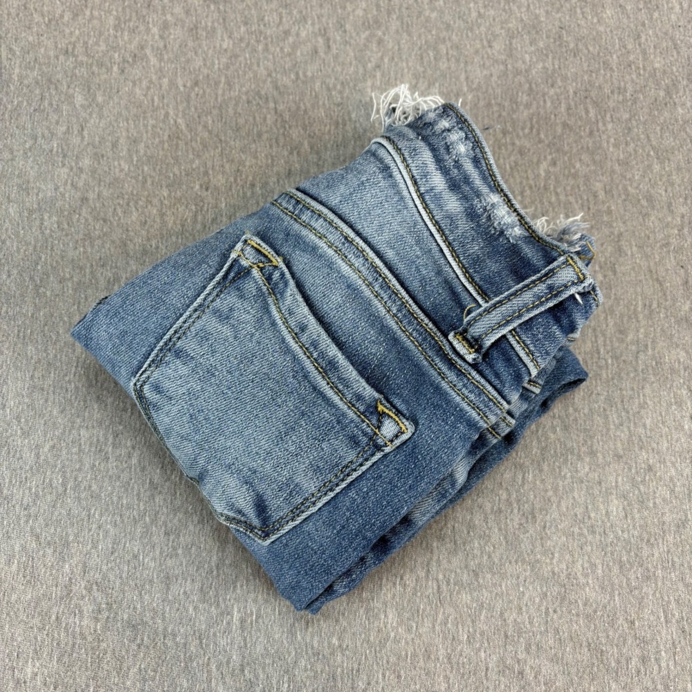 Kancan Jeans Youth Girls 6 Distressed Stretch Denim Ripped Frayed Hem - Picture 5 of 13